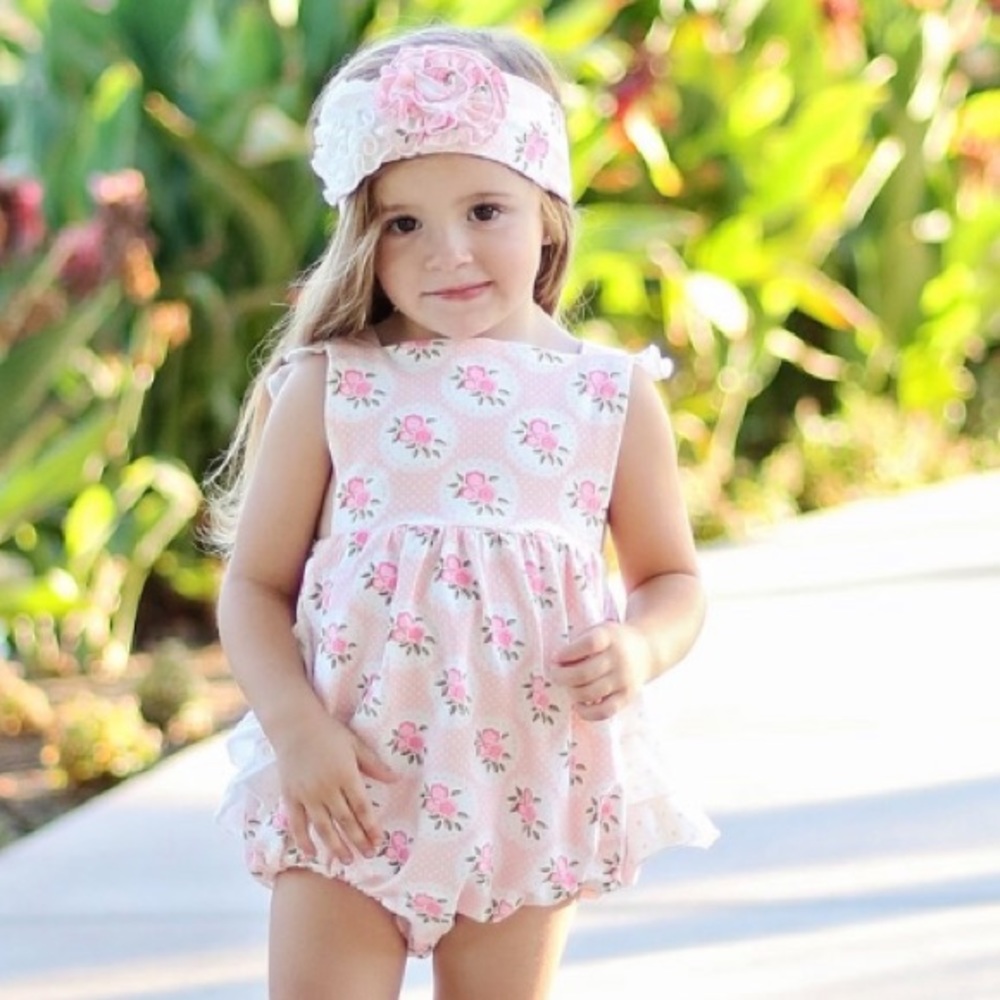 Swoon Baby Shabby Rose Romper - Picture 3 of 3